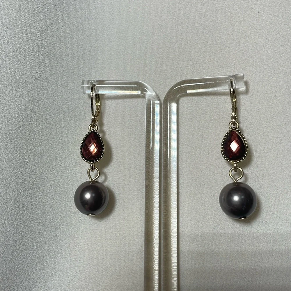 Napier Pearl Drop Earrings - Picture 2 of 6